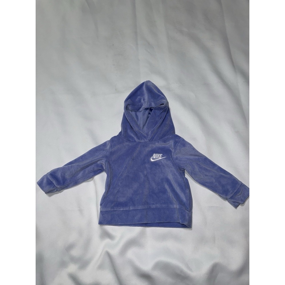 Nike baby Purple Velour Pullover Hoodie 12m